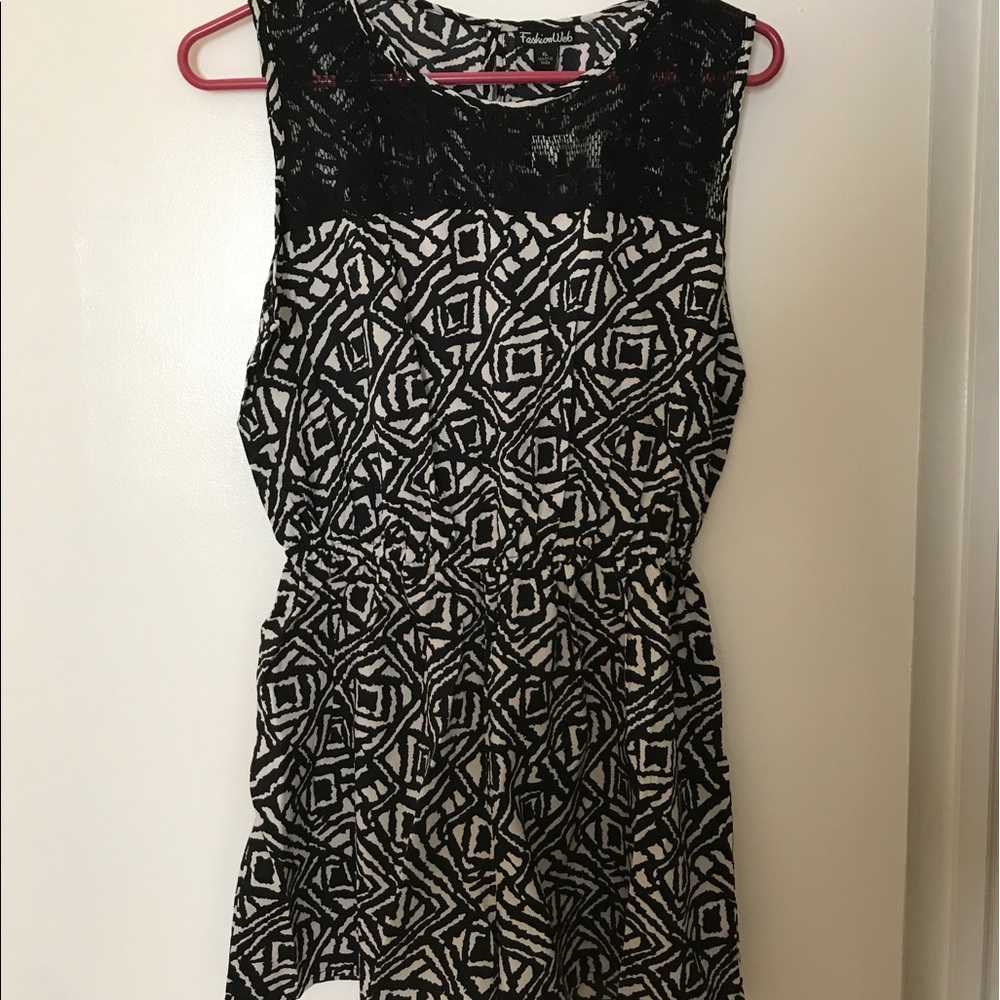BNWT Silky romper with lace detail