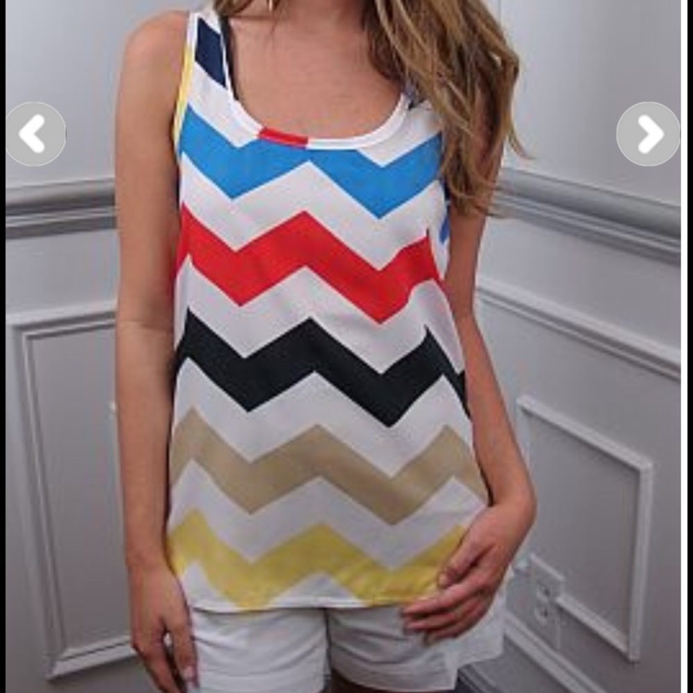 Karlie multi chervon tank top size Small