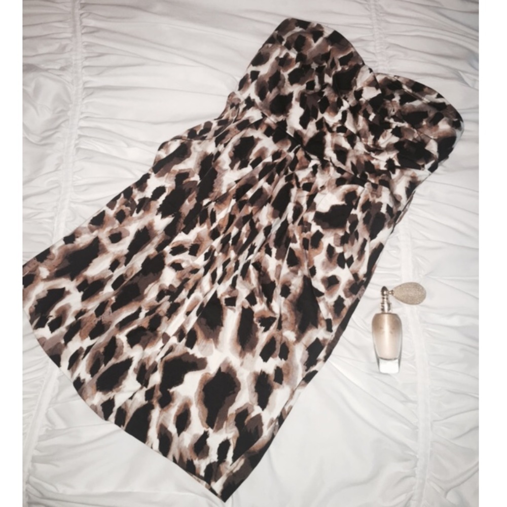 Strapless print dress