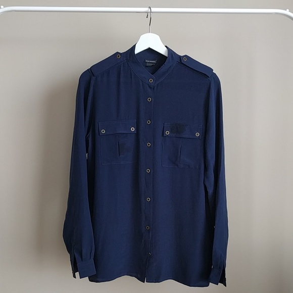 Club Monaco. silk button top. - Picture 1 of 7