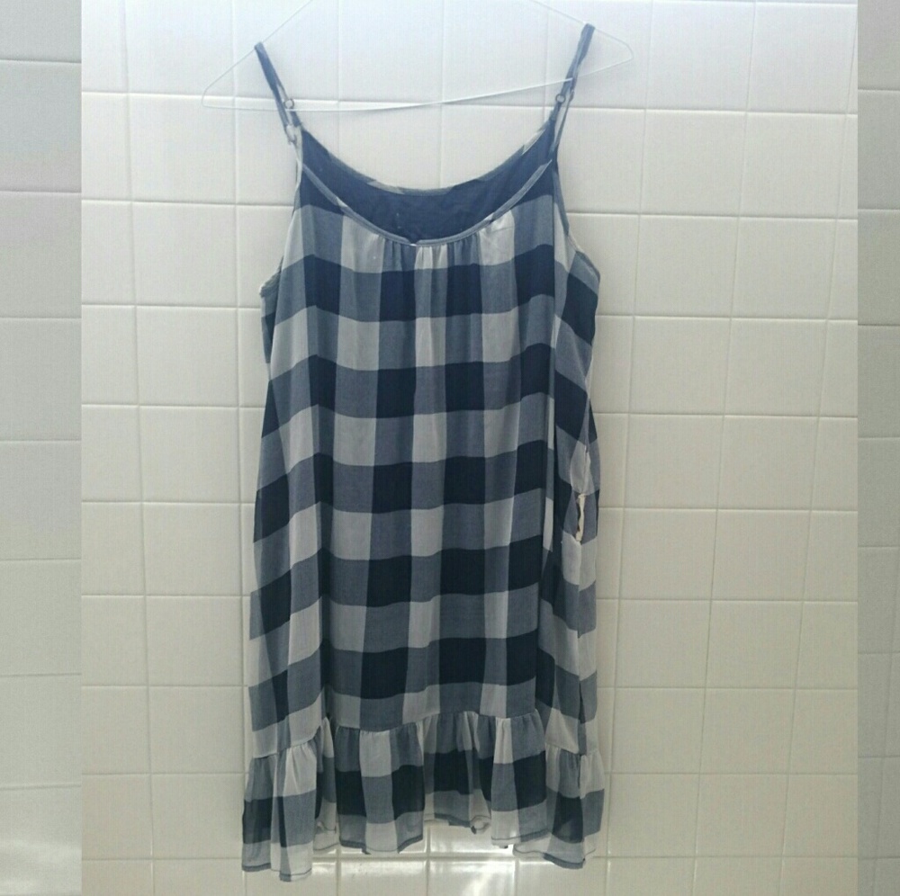 Vintage plaid chiffon dress