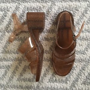Bronze Jelly Sandals (low heel)