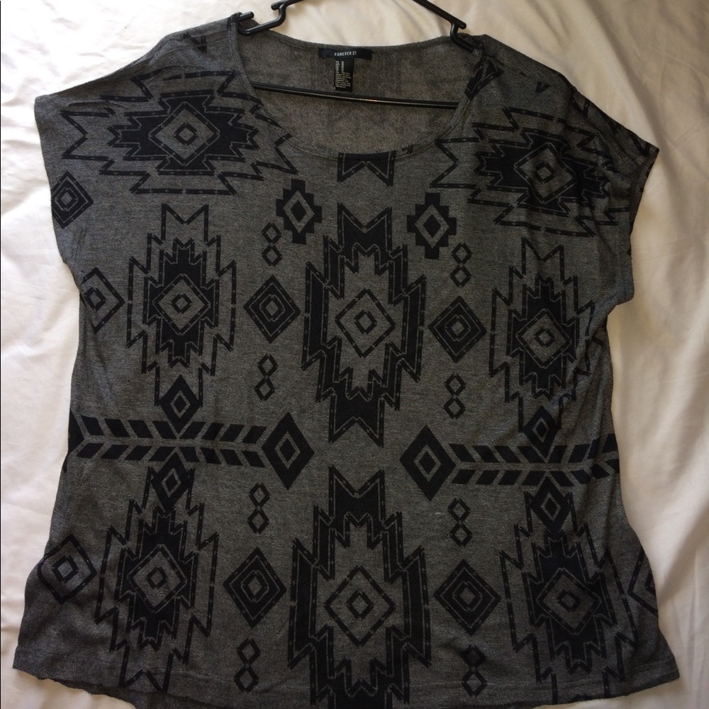 Tribal Print Short Sleeve Blouse