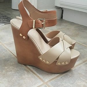 Aldo wooden platform heel sandals