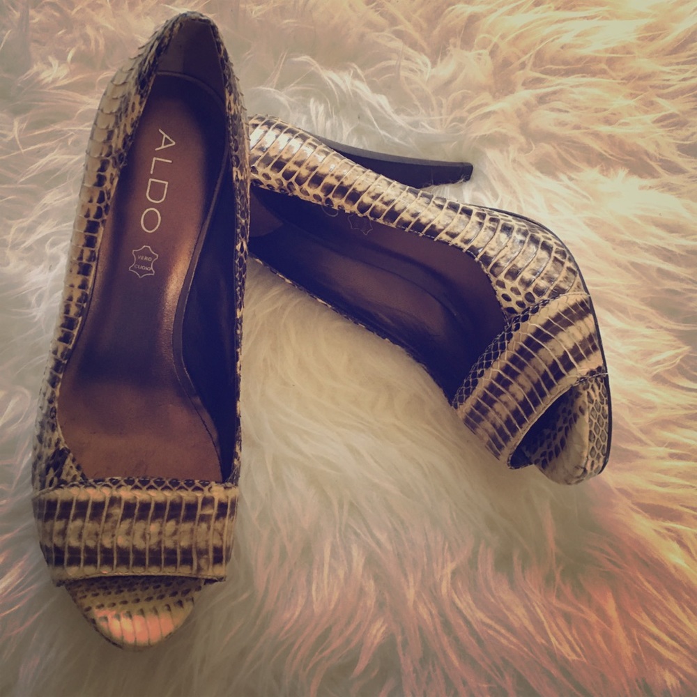 Aldo snake print heels