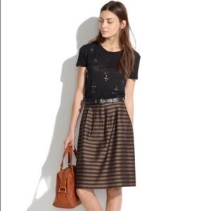 NEW Madewell Pleated Skirt in Stripe