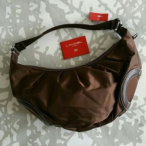 Lancel Paris mocha hobo handbag purse