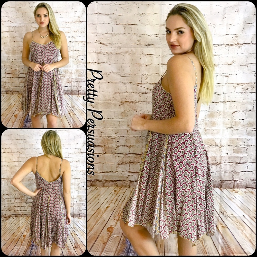 SALE‼️ NWT Printed Flowy Contrast Midi Slip Dress - Picture 2 of 6