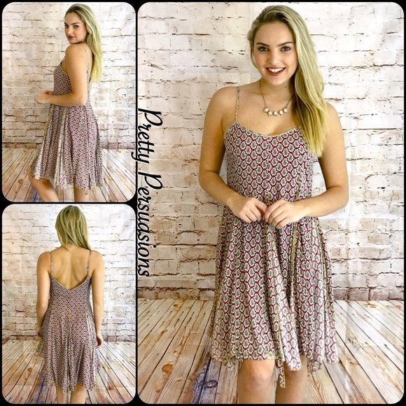 SALE‼️ NWT Printed Flowy Contrast Midi Slip Dress - Picture 4 of 6