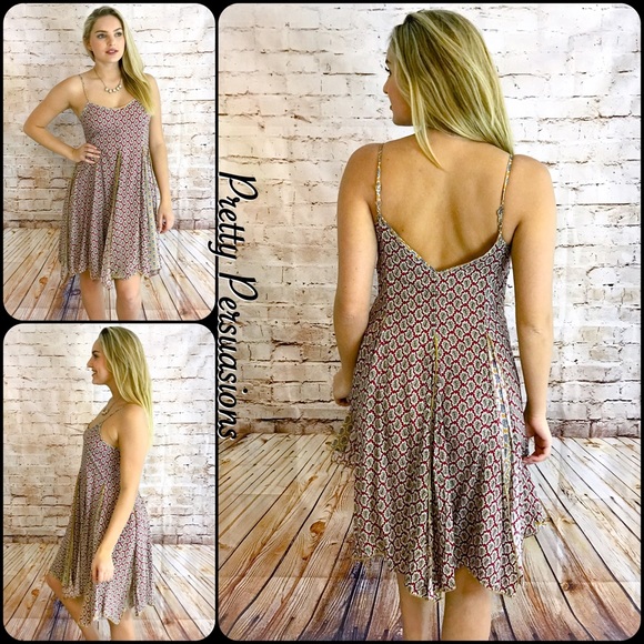 SALE‼️ NWT Printed Flowy Contrast Midi Slip Dress - Picture 3 of 6