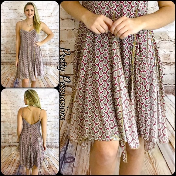 SALE‼️ NWT Printed Flowy Contrast Midi Slip Dress - Picture 6 of 6