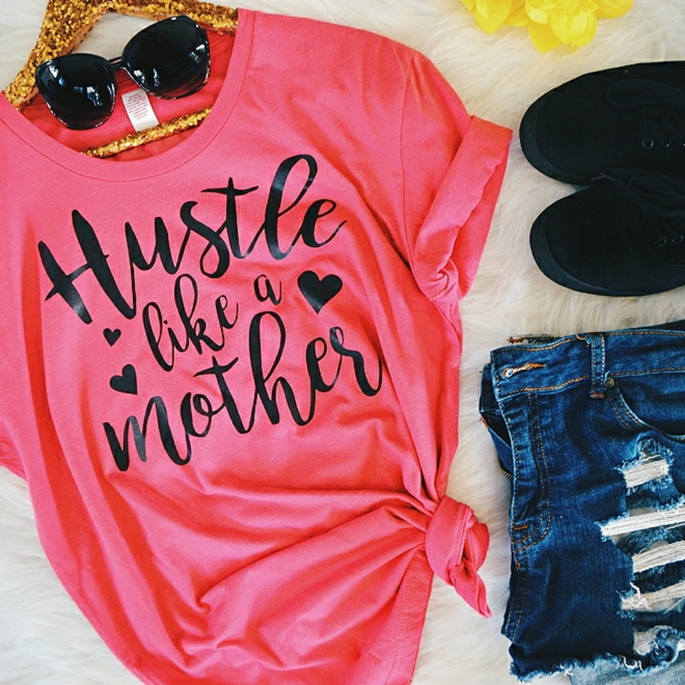 HP! ⭐ Hustle Like A Mother Funny Mom Shirt - Picture 2 of 4