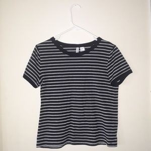 SOLD 🎉🎉black & white striped ringer tee from H&M