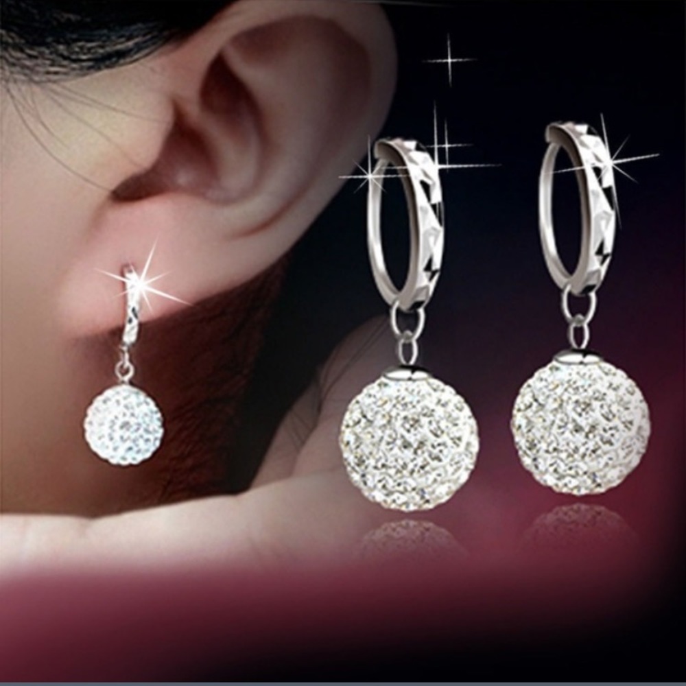 sterling silver crystal rhinestone earrings