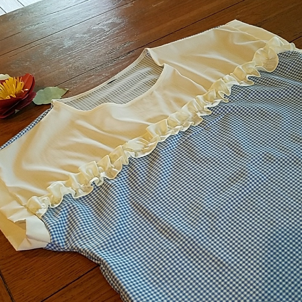 Blue gingham blouse