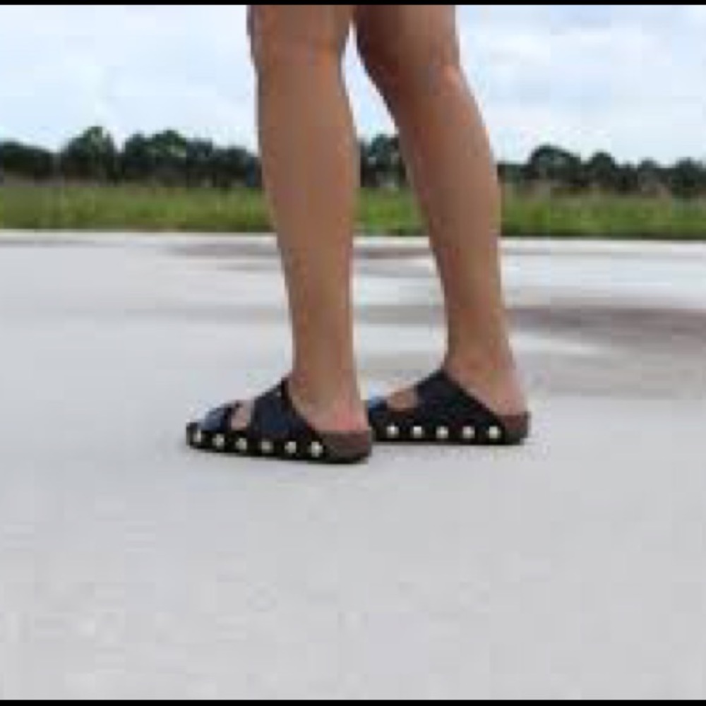 Sam & Libby black GOLD hardware birkenstock like