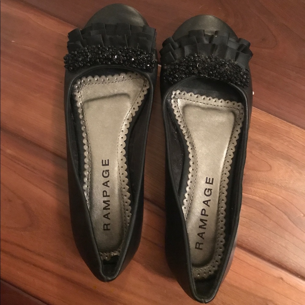 black beaded flats