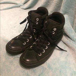 All Black High Top Converse