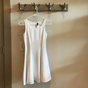 H&M fit and flare white dress