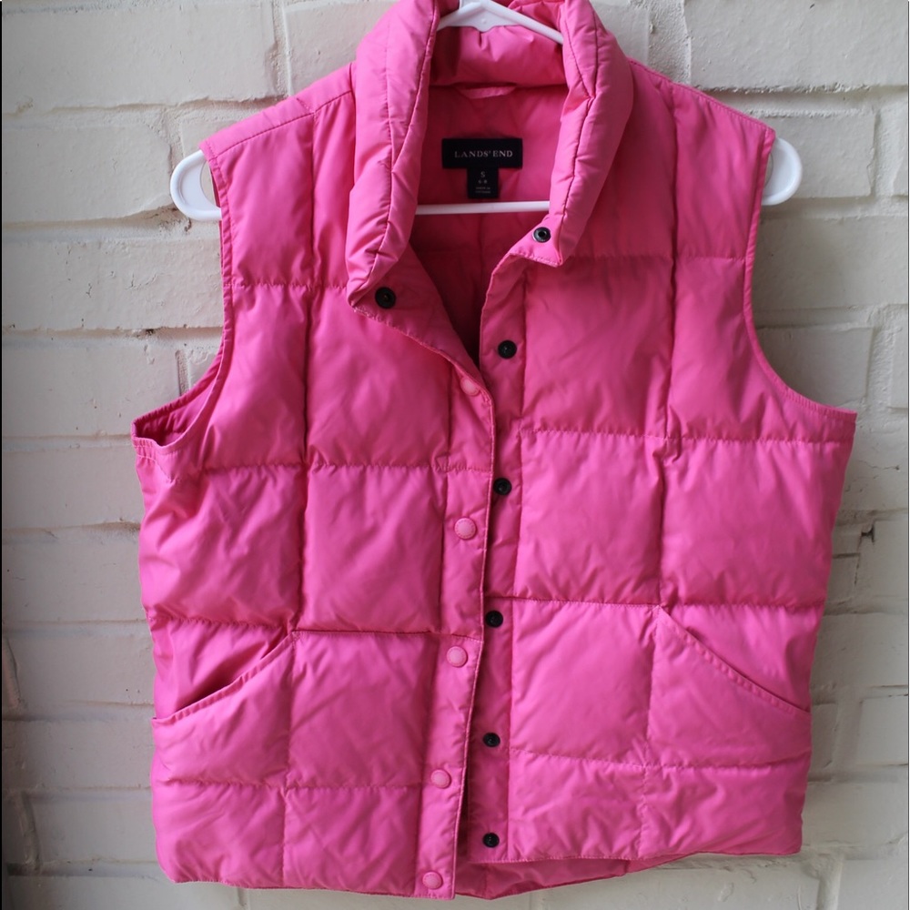 Land's End Pink Puffer Vest