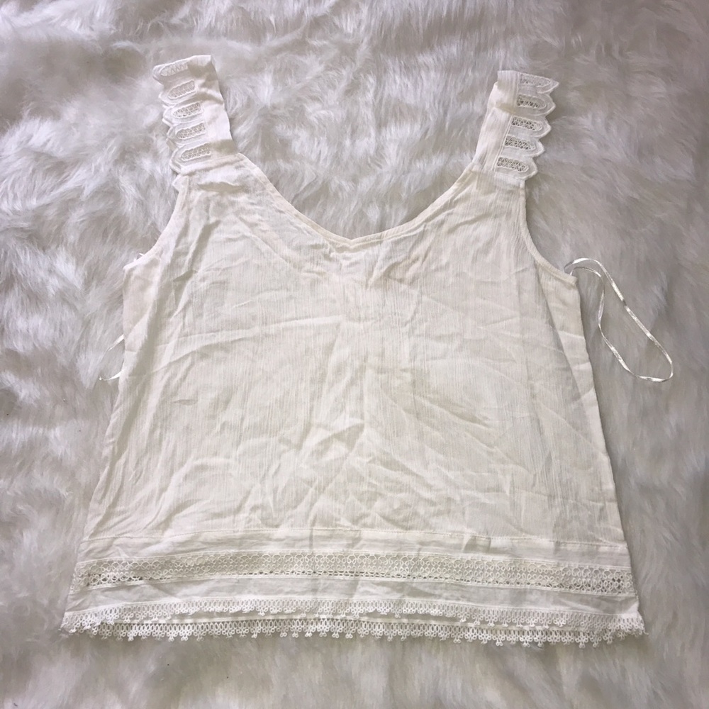 NWOT boutique love stitch white tank top