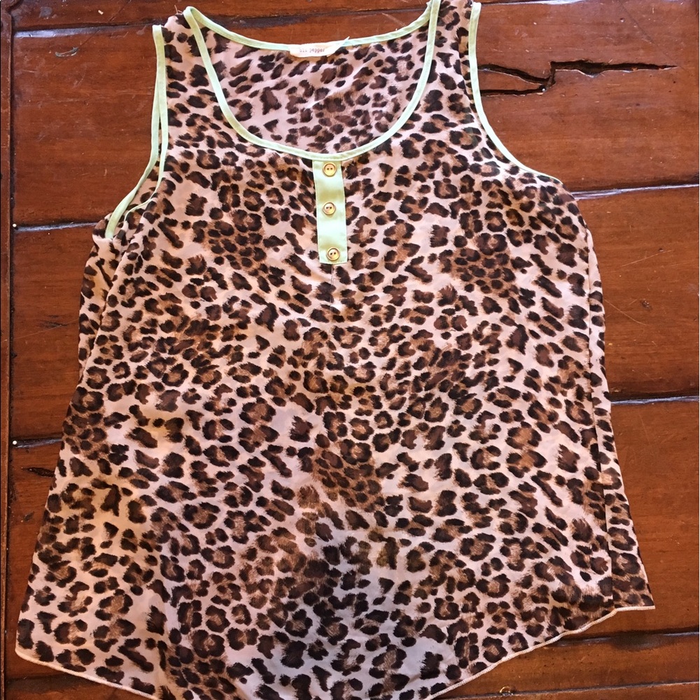 Leopard and mint print boutique shirt