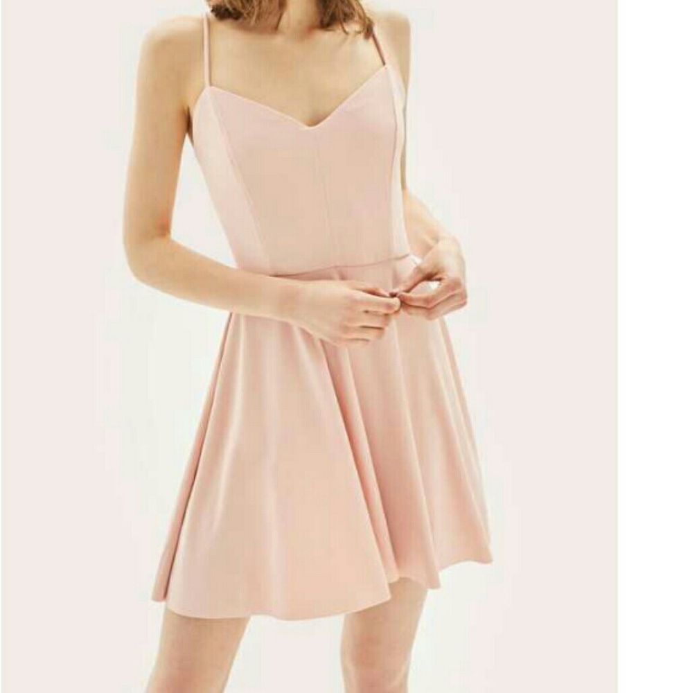 Pink strappy skater dress