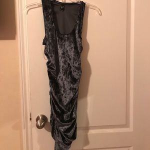 velvet blue gray dress