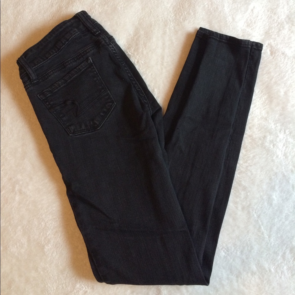 American Eagle Black Super Stretch Skinny Jeans