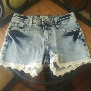 Jean lace shorts