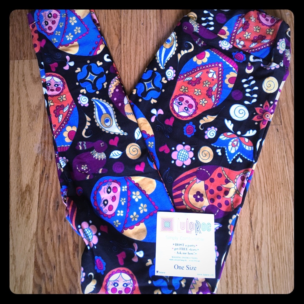 OS Lularoe Black Matroyshka Legging