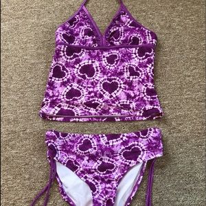 Purple two piece swimsuit