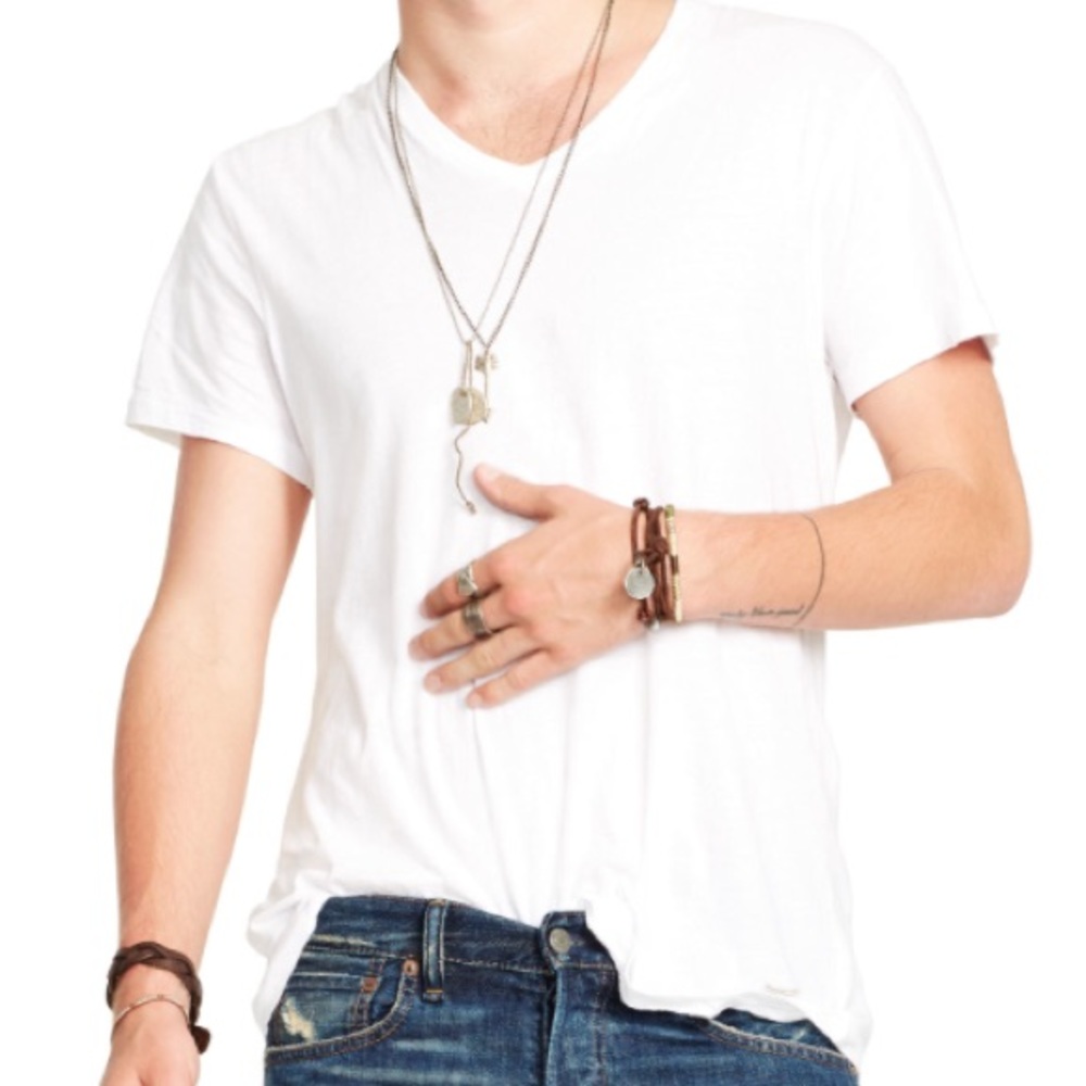 denim & supply white v neck tee