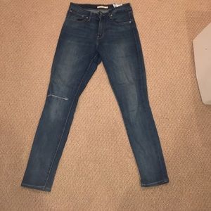 High rise skinny dark wash Levi's