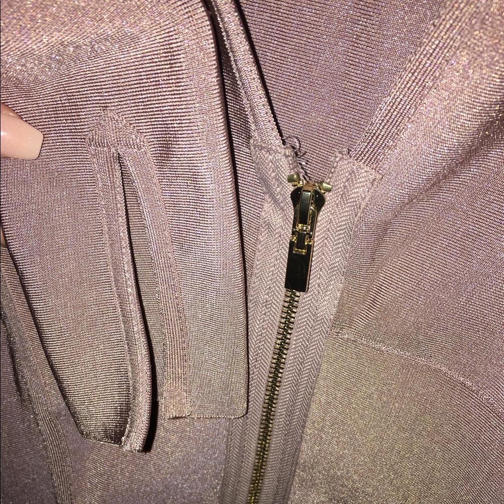 Bandage Long Sleeve Plunge Bodycon Dress - Picture 5 of 6