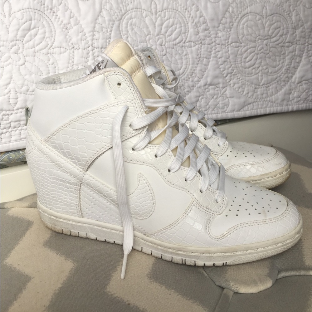 White Nike sneaker wedges