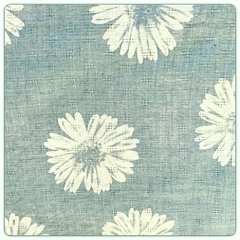 Chic Chambray Floral Infinity Scarf sold - Picture 2 of 6