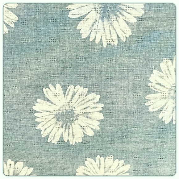 Chic Chambray Floral Infinity Scarf sold - Picture 2 of 6