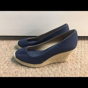 Navy J Crew Espadrilles wedge size 10