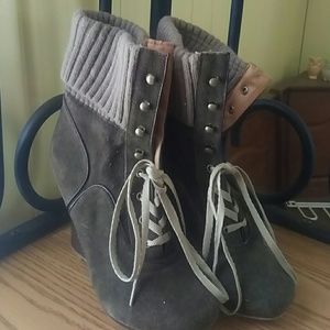Suede ankle booties