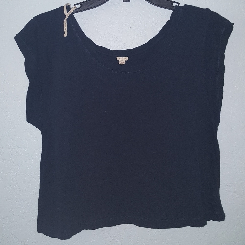 Navy Blue Crop Top