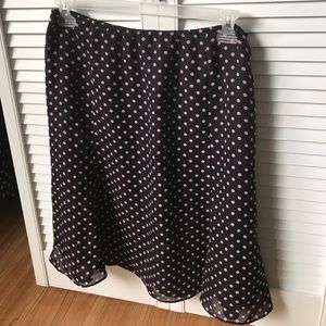Polka dot knee length skirt