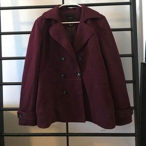 Maroon peacoat