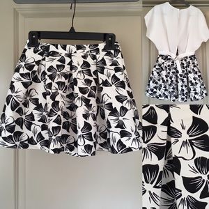 Short Floral Print Mini Skirt