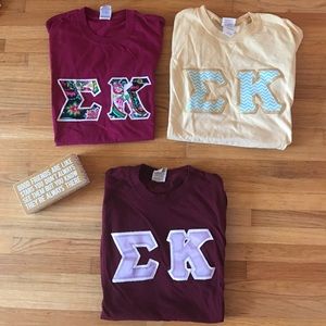 3 Sigma Kappa letter shirts w/ free gift!