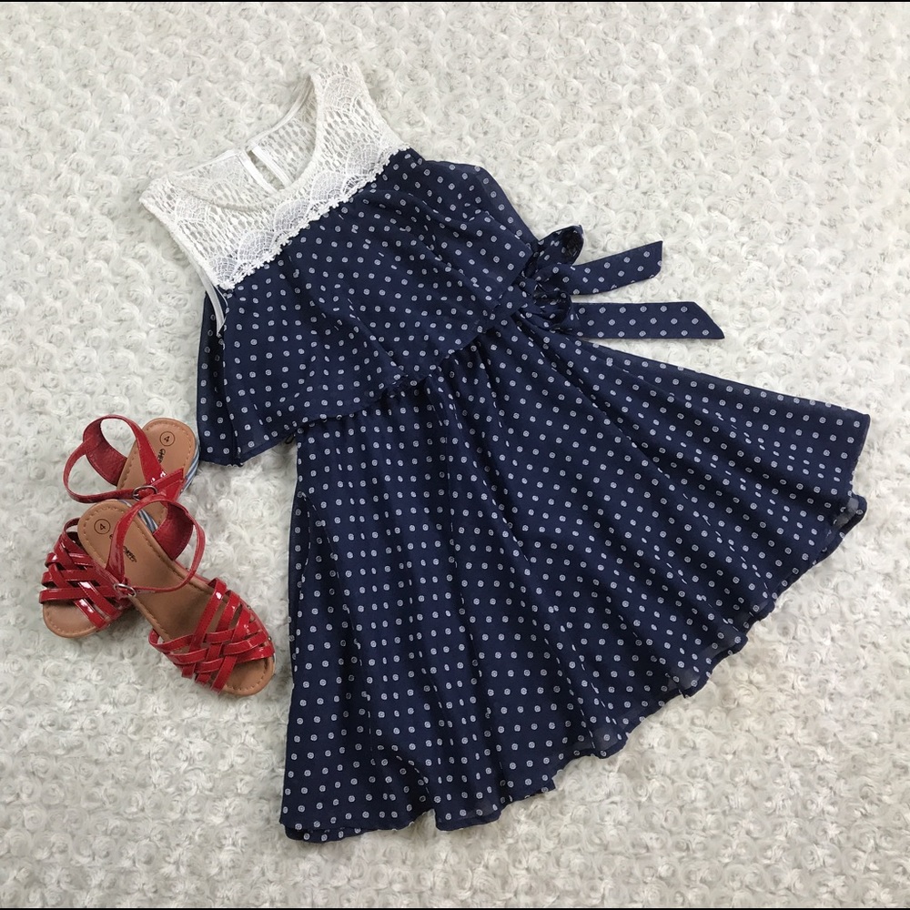 Lilt Size 12 Girls Kid Navy Blue  Summer Dress