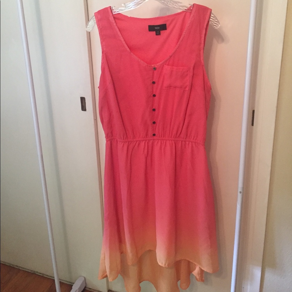 Peach ombré high low dress