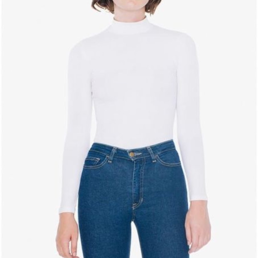 american apparel white turtleneck long sleeve