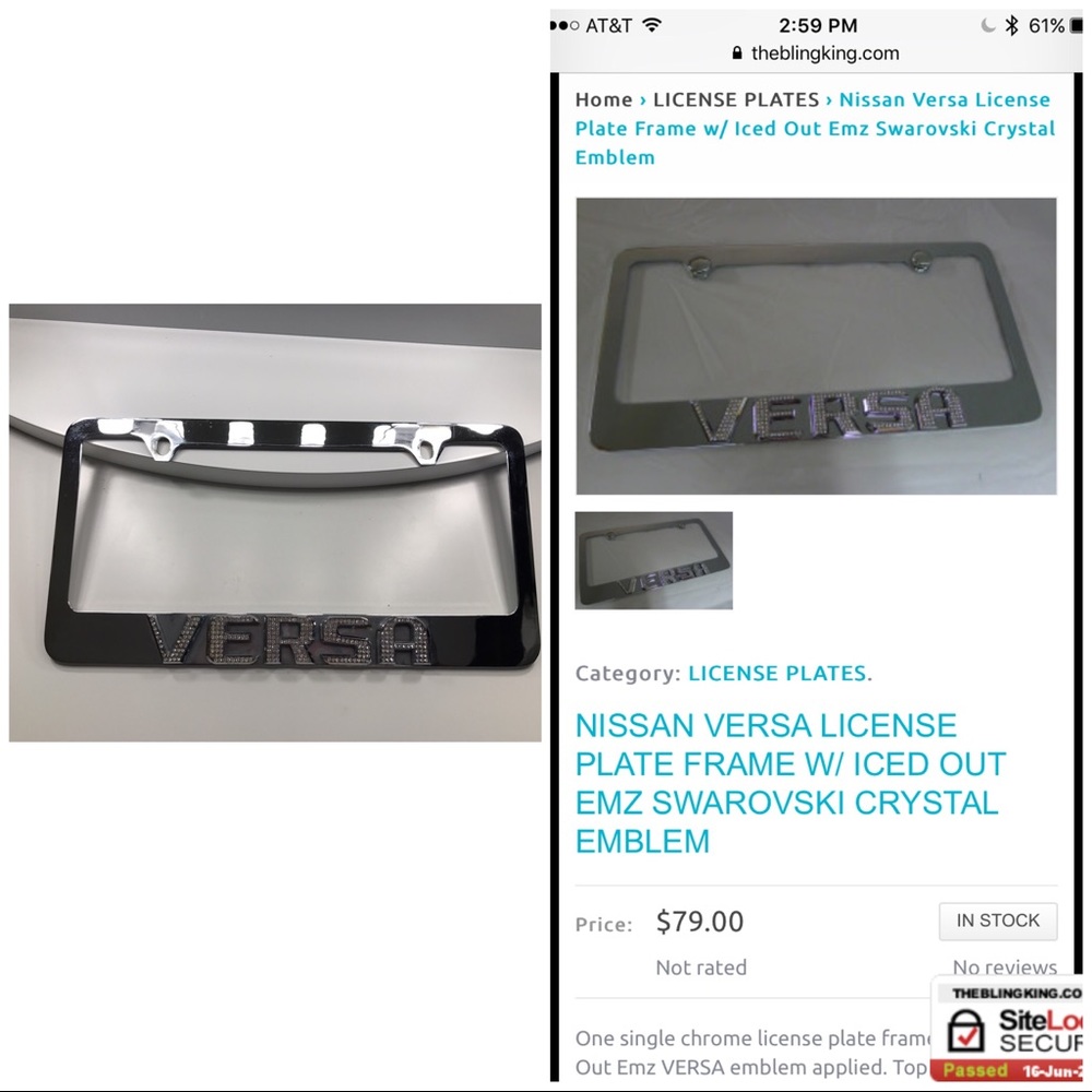 Nissan Versa Bling License Plate