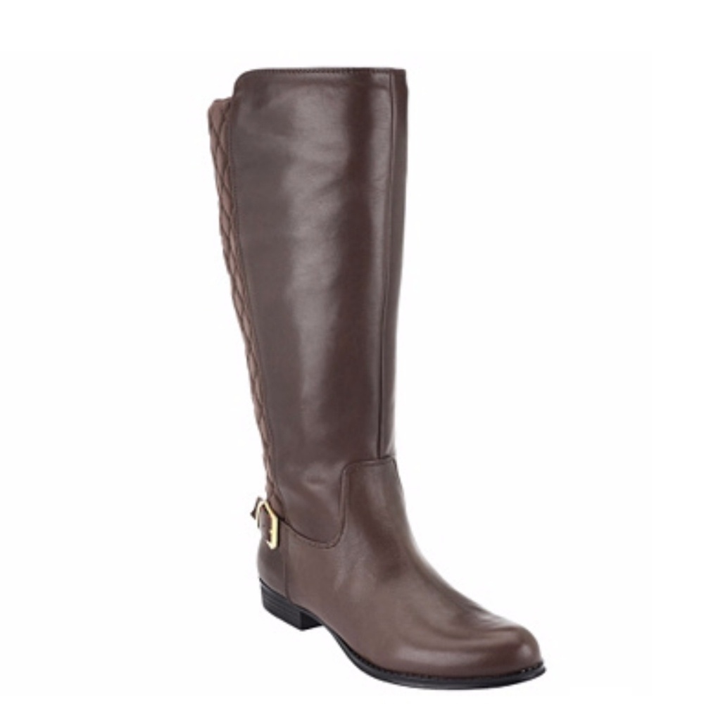 Isaac Mizrahi Live! Leather Quilted Riding Boots